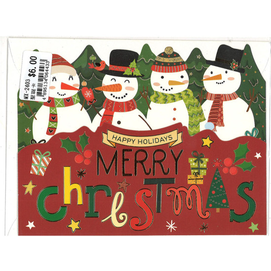 Christmas Card Snowman for kids image