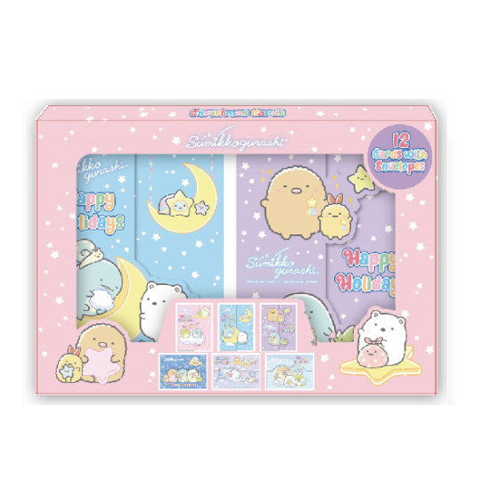 SUMIKKO GURASHI Christmas Card Box (12 pieces) box set with stars cover cartoon christmas card image