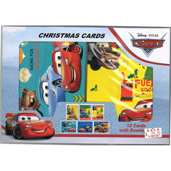 Disney PIXAR-迪士尼反斗車王聖誕卡 12張咭跟信封 卡通聖誕咭 image