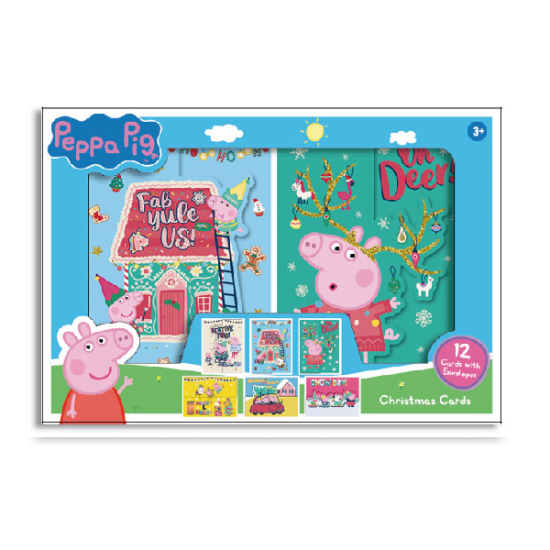 Peppa Pig Christmas Card Set (12 pcs) cartoon christmas card image