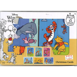 Disney Winnie the Pooh Cartoon Christmas Cards 6 designs 12 pieces