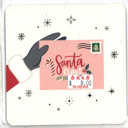 White mini christmas card - santa claus