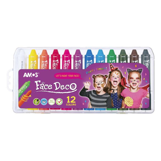Amos 12 color Skin crayons (face deco) image