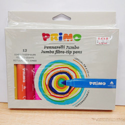 Primo Jumbo Fibre Tip Pens 12 Colors  (washable colorwater marker)