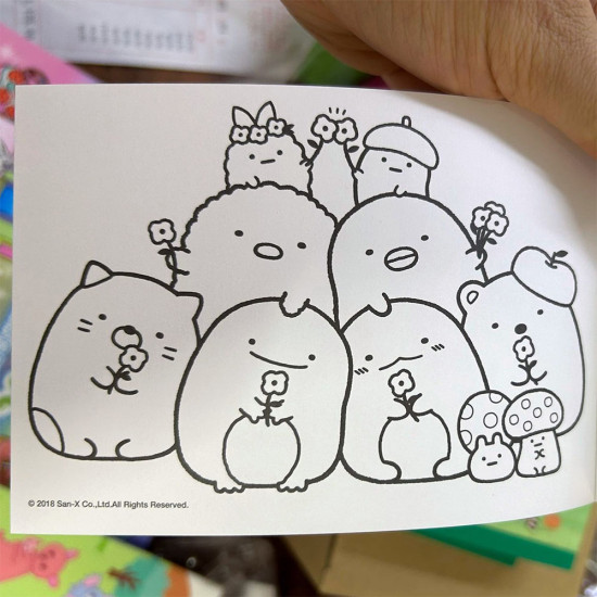 Sumikkogurashi 角落生物填色顏色簿 填色簿 附貼紙1張 日本製 兒童圖書繪本 著色填色簿 練習簿 image