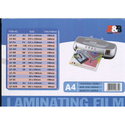 A&B A4 Laminating film(216x303mm) 100mic