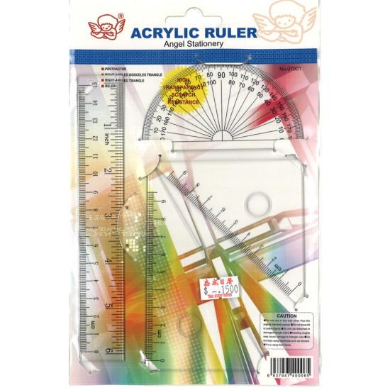 ANGEL PVC ruler set (ruler/triangle ruler/protractor) Stationery image