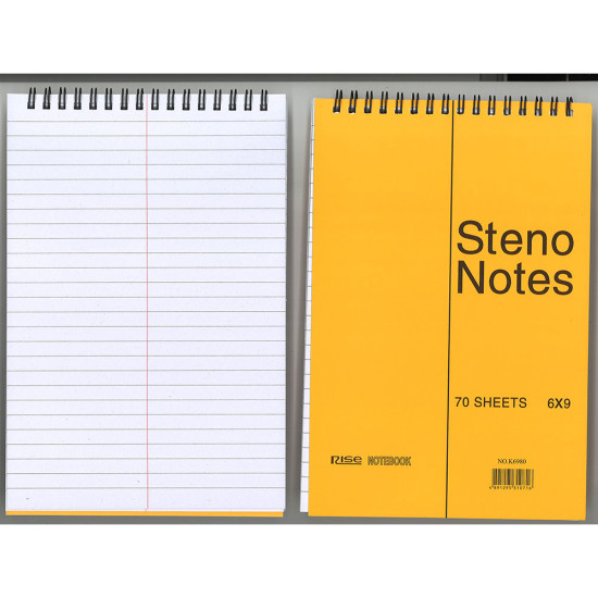 Rise Steno Notes 6x9 70page Pens, correction supplies and books image