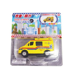 新款黃色救護車-回力車仔玩具