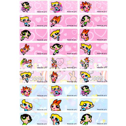 Power puff student name stickers (large)