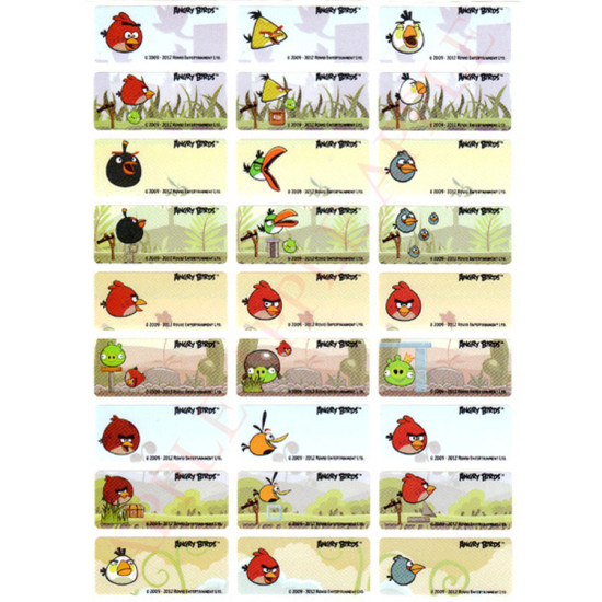 Angry Bird Waterproof Name Sticker (Large) 30mm X 13mm image
