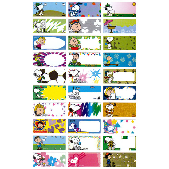 Peanuts Snoopy cartoon name stickers (72pieces) image