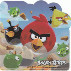 Angry Birds Cartoon Name Stickers (Long) 50 small sheets