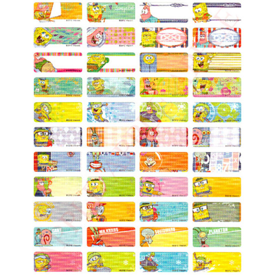 海綿寶寶SpongeBob SquarePants (珠粒閃) 姓名貼紙 (細132張) 歐美系列 image