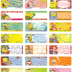Cartoon waterproof name stickers - SpongeBob SquarePants (small)
