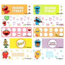 Colorful Sesame Street name sticker printing (50 pcs/sheet)
