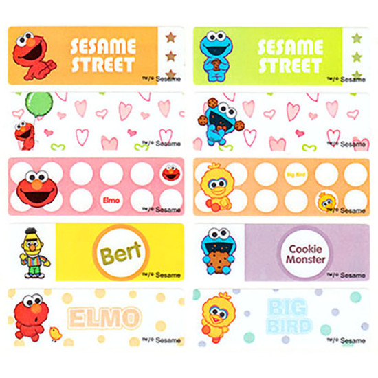 Colorful Sesame Street name sticker printing (50 pcs/sheet) European and American series image