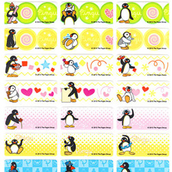penguin family name stickers personalized