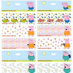 Peppa pig cartoon name sticker (long) 50 small sheets for school kids