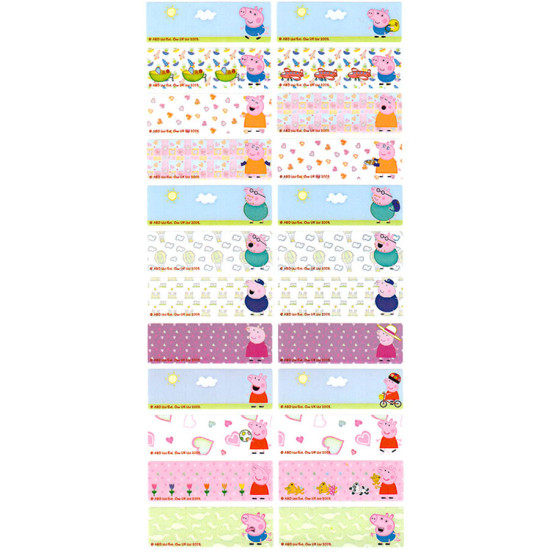 Peppa pig粉紅小豬親親姓名貼紙(長) 50小張 image