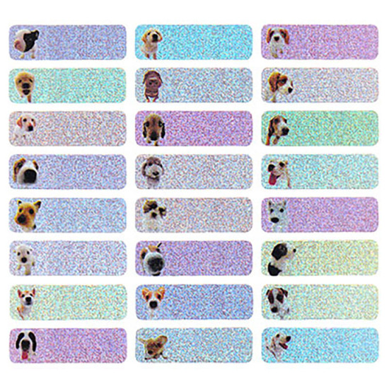 Colorful shiny big-headed dog name stickers (small size 72 pieces) Other cartoon sticker image