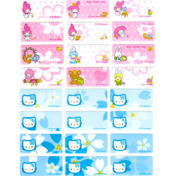 Hello Kitty & My Melody Waterproof Name Stickers (4 Large Sheets) Special Edition