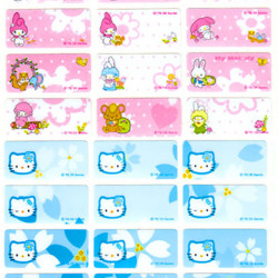 Hello Kitty & My Melody Waterproof Name Stickers (4 Large Sheets) Special Edition