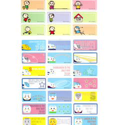 SANRIO Shinkansen and Okuzai cartoon Name Sticker printing (Special Edition) 