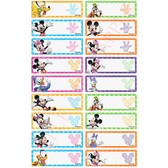 Mickey & Minnie Waterproof Name Sticker (Long) Personalized Disney name sticker image