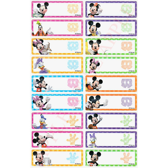 Mickey & Minnie Waterproof Name Sticker (Long) Personalized Disney name sticker image