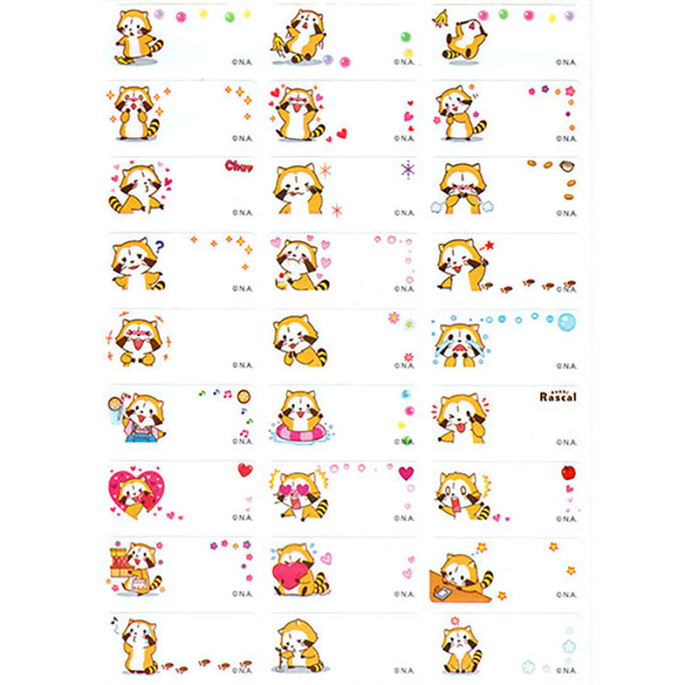 Rascal Raccoon Sticker Rasca the Raccoon Customized name stickers