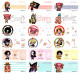 One Piece name sticker (large) 30mm X 13mm Japanese and Korean series image