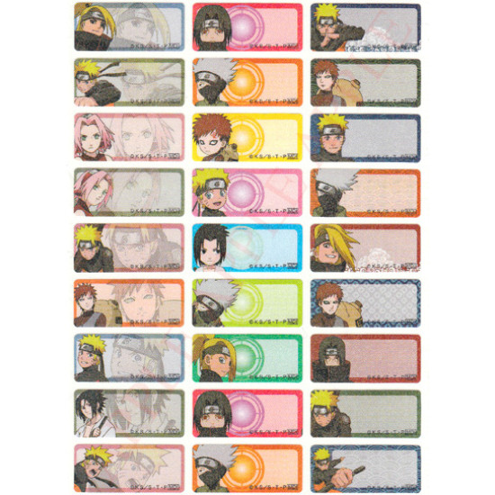 Naruto Diamond waterproof Name Stickers (Large) 72 pcs Japanese and Korean series image