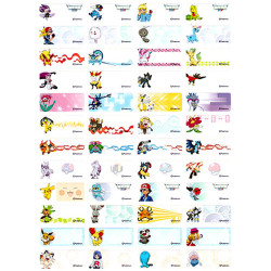 POKEMON Pikachu name stickers (small-132 pieces)