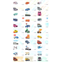 TOMICA Car Cartoon Name Sticker (Large)