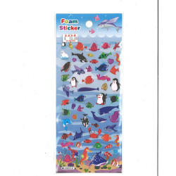 海底魚趣味五彩貼