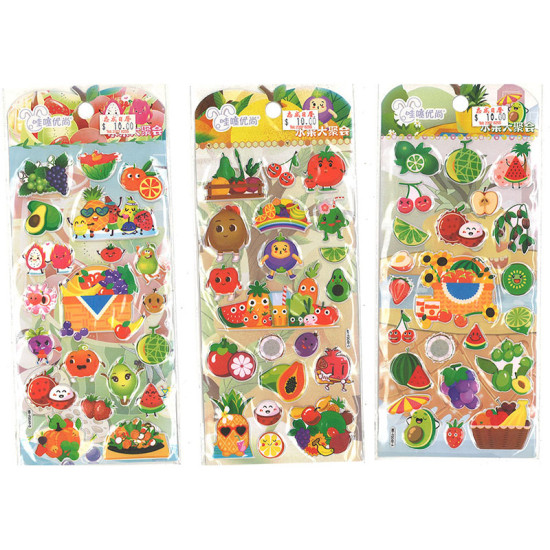 水果大聚會貼紙 泡泡貼紙, 卡通水果貼紙 image