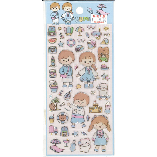 Gold effect crystal stickers-Summer Time crystal stickers image