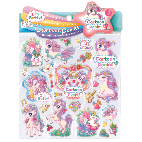 動漫大雙層貼紙-獨角獸 Ponies 泡泡貼紙, 啟蒙課堂貼紙 image