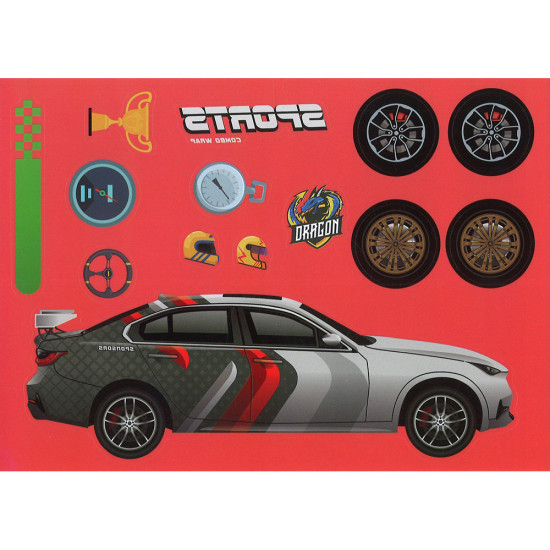 Creative Learning sticker for Little Race Car Drivers (6 sheets) Cartoon stickers image