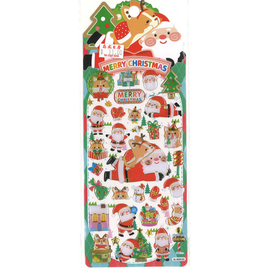 聖誕老人雪人貼紙 水晶貼紙, 聖誕節貼紙 image