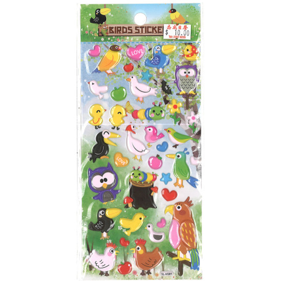 Birds Insect Bubble Stickers Chick Stickers Birds stickers image