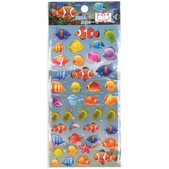 ocean life stickers Recommend with bright colors and cute sea fish creature patterns image