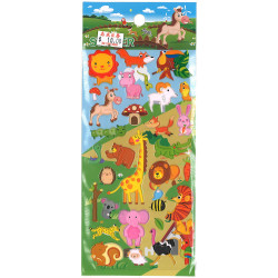 可愛動物老虎獅子大象長頸鹿貼紙