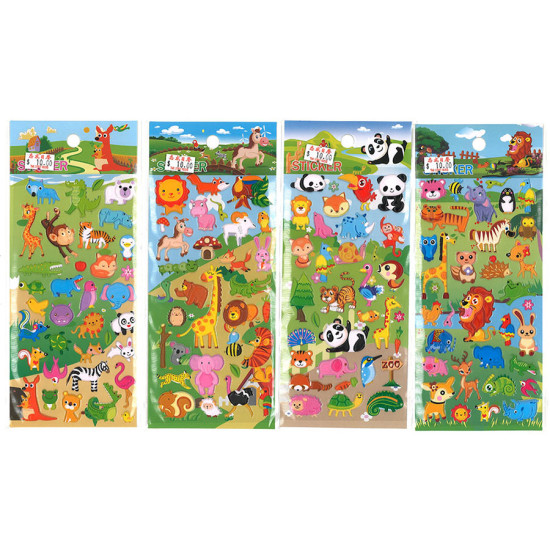 可愛動物老虎獅子大象長頸鹿貼紙 動物貼紙, 泡泡貼紙 image