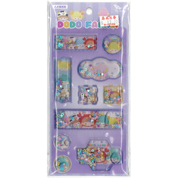 Decorative envelope, book, pen and gift box water shaking stickers (Purple Bean Family)