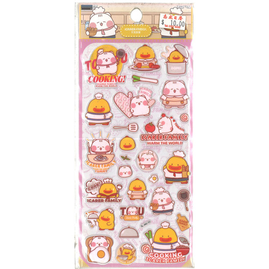Reward foam stickers for children (cute chicken and cat) image