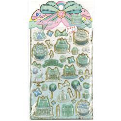 Happy Birthday生日貼紙 (生日蛋糕 禮物盒 氣球與蠟燭)