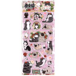 吾皇貓求愛送花情人貼紙 卡通貼紙