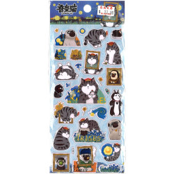 可愛貓貓Q版防水貼紙 畫家大探索